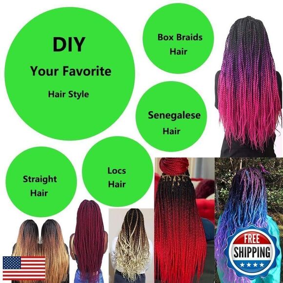 Braiding Hair Extensions Cyan Braids Hair Hot Water Setting Pack Of 3 - Picture 4 of 5